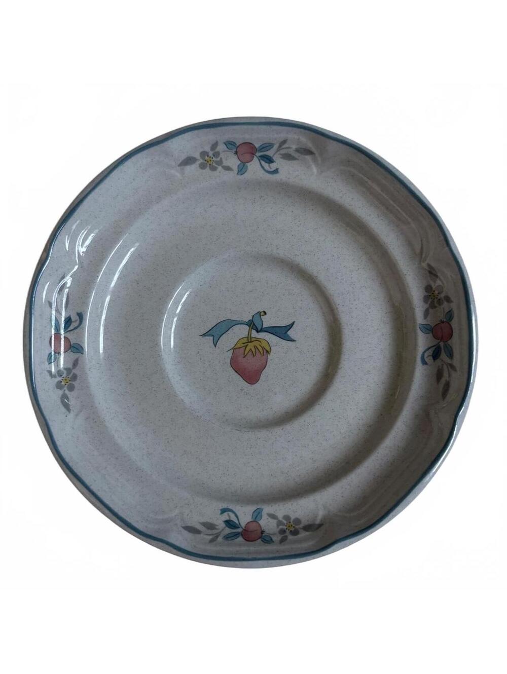 International Stoneware Vintage Strawberry Saucer Plate Trinket Dish